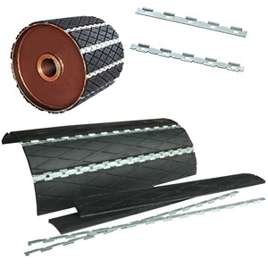 Polias de Diamond Grooved Rubber Lagging On da corrediça do cilindro do transporte